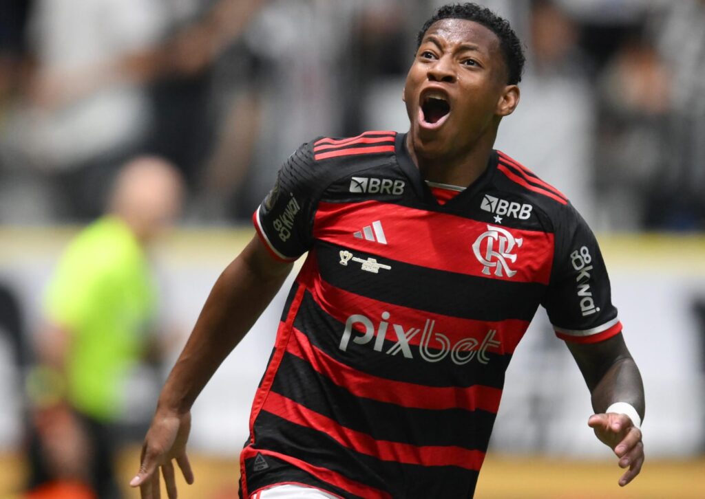 Gonzalo Plata comemora gol do título da Copa do Brasil pelo Flamengo sobre o Atlético-MG