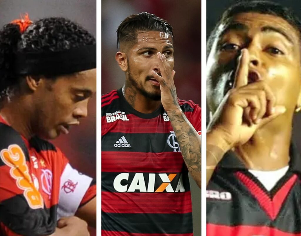 Ronaldinho Gaúcho, Guerrero e Romário pelo Flamengo